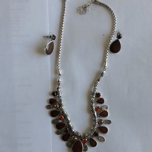 2 piece necklace with earrings.